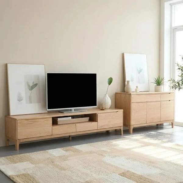 ست اینه کنسول و میز تلویزیون چوبی مدل کترین پلاس